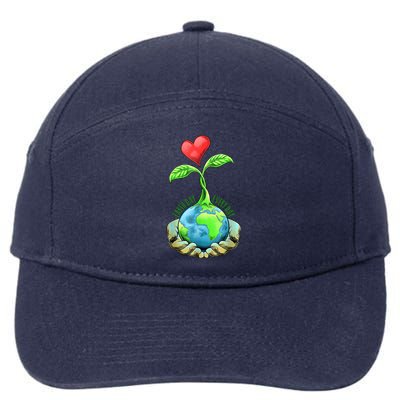 Earth Day Everyday Nature Heart 7-Panel Snapback Hat