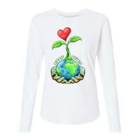 Earth Day Everyday Nature Heart Womens Cotton Relaxed Long Sleeve T-Shirt