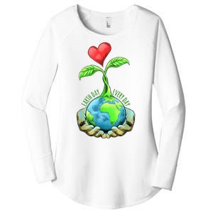 Earth Day Everyday Nature Heart Women's Perfect Tri Tunic Long Sleeve Shirt