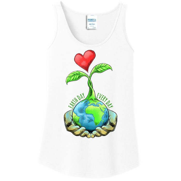 Earth Day Everyday Nature Heart Ladies Essential Tank