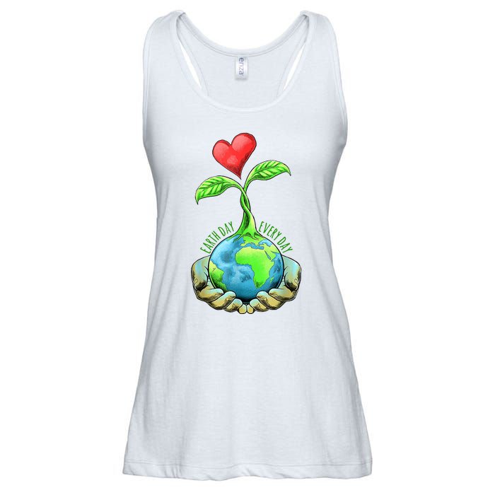 Earth Day Everyday Nature Heart Ladies Essential Flowy Tank