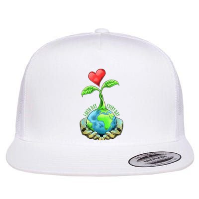 Earth Day Everyday Nature Heart Flat Bill Trucker Hat