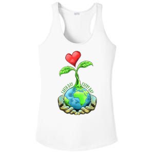 Earth Day Everyday Nature Heart Ladies PosiCharge Competitor Racerback Tank