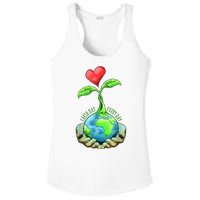 Earth Day Everyday Nature Heart Ladies PosiCharge Competitor Racerback Tank