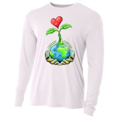 Earth Day Everyday Nature Heart Cooling Performance Long Sleeve Crew