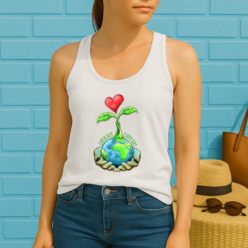 Earth Day Everyday Nature Heart Womens Tank Top