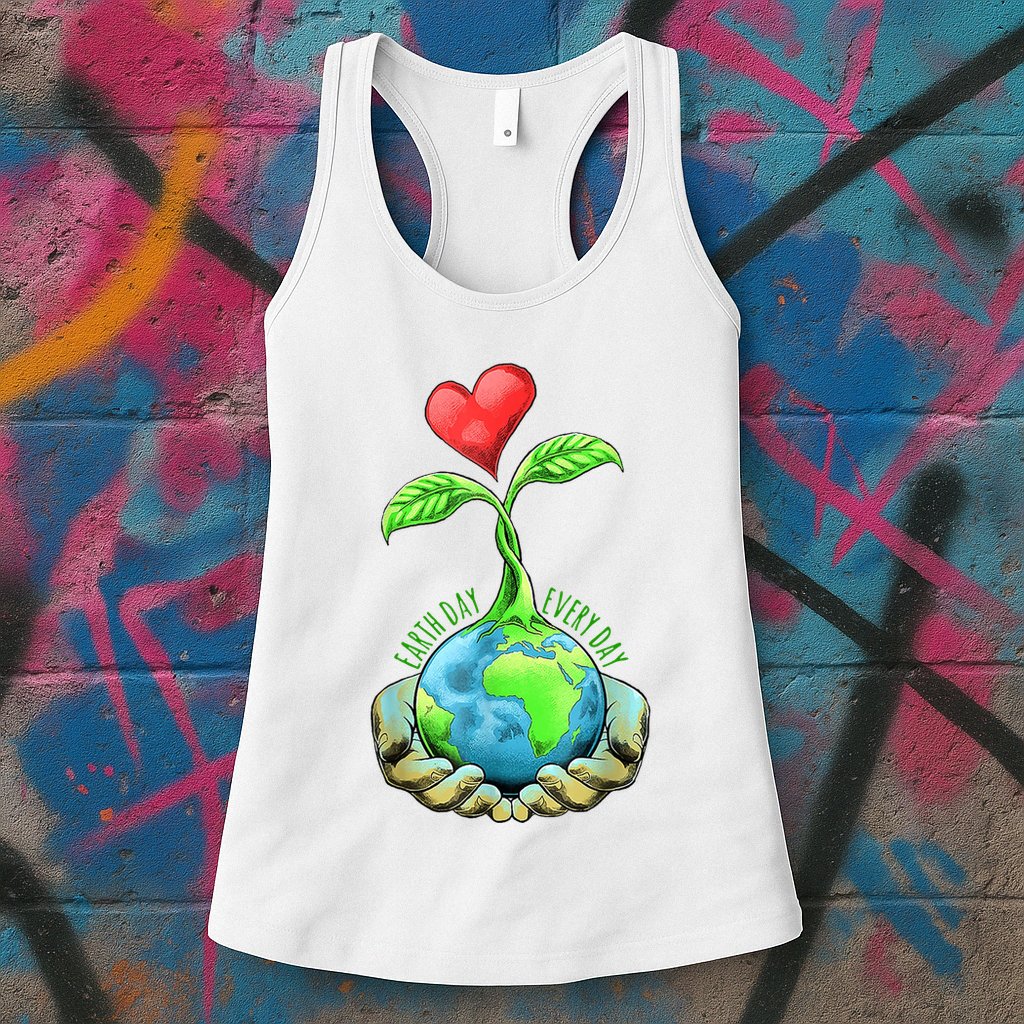 Earth Day Everyday Nature Heart Womens Tank Top