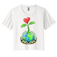 Earth Day Everyday Nature Heart Women's Crop Top Tee