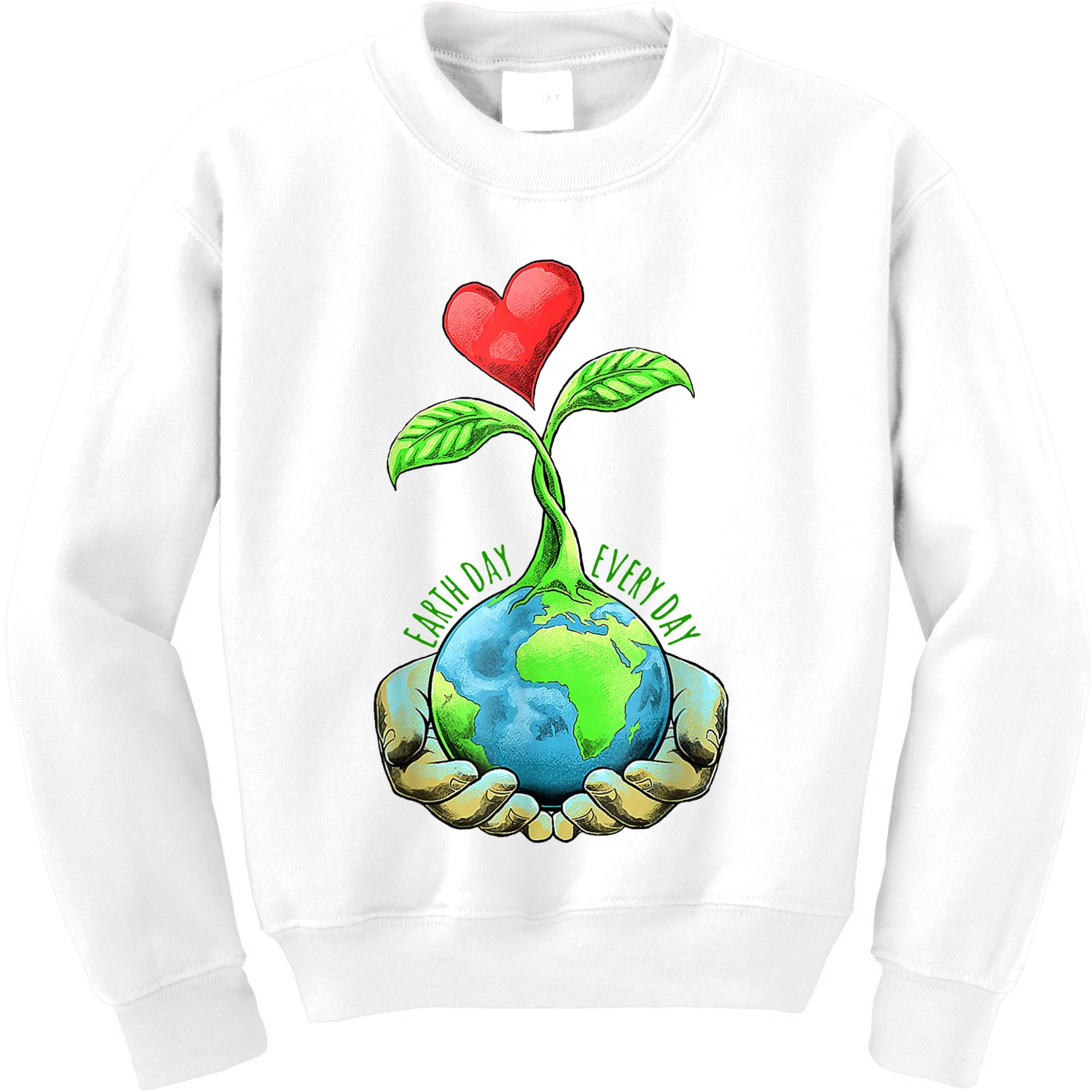 Earth Day Everyday Nature Heart Kids Sweatshirt
