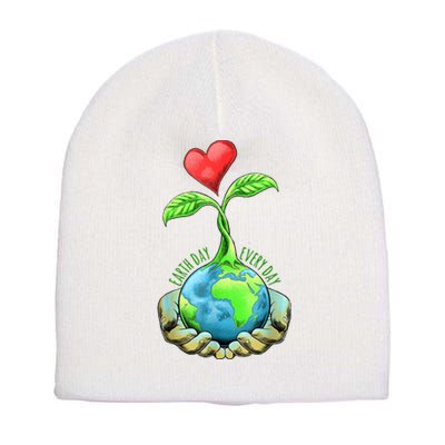 Earth Day Everyday Nature Heart Short Acrylic Beanie