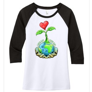 Earth Day Everyday Nature Heart Women's Tri-Blend 3/4-Sleeve Raglan Shirt