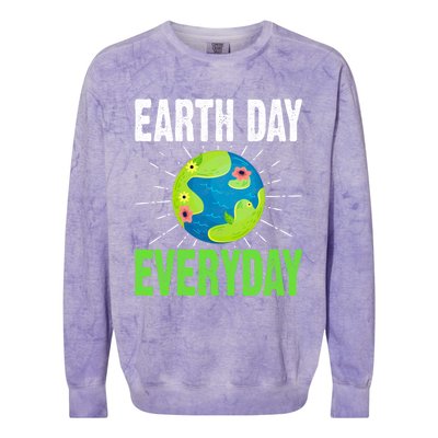 Earth Day Everyday Plant Nature Environtal Lover Funny Gift Colorblast Crewneck Sweatshirt