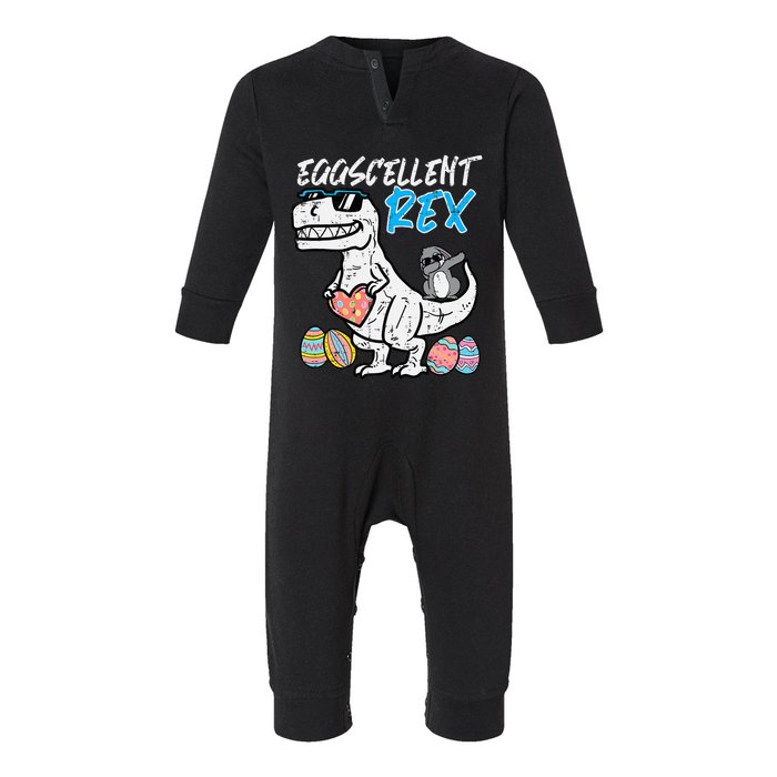 Easter Dino Eggcellent Bunny Dab Cute Trex Infant Fleece One Piece