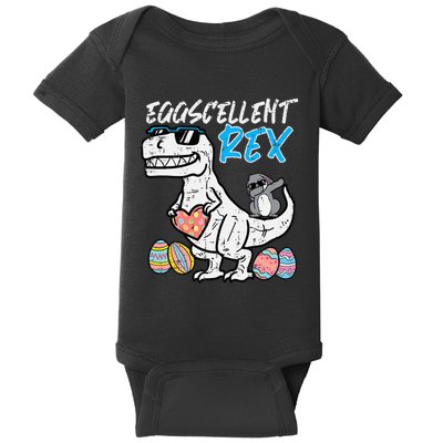 Easter Dino Eggcellent Bunny Dab Cute Trex Baby Bodysuit