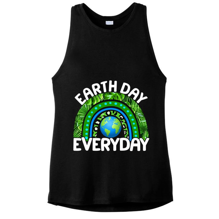 Earth Day Everyday Nature Rainbow Ladies PosiCharge Tri-Blend Wicking Tank