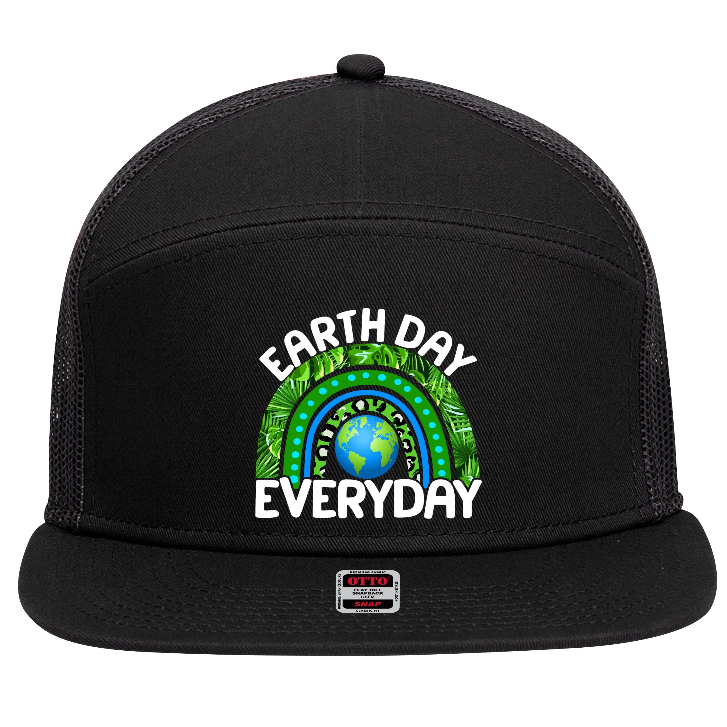 Earth Day Everyday Nature Rainbow 7 Panel Mesh Trucker Snapback Hat