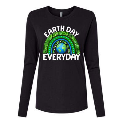 Earth Day Everyday Nature Rainbow Womens Cotton Relaxed Long Sleeve T-Shirt