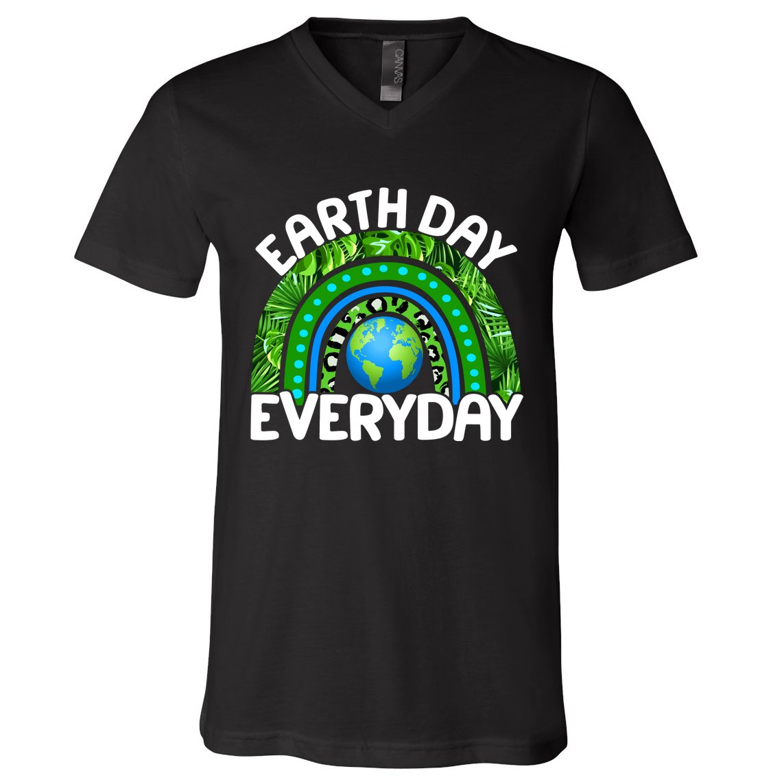 Earth Day Everyday Nature Rainbow V-Neck T-Shirt