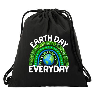 Earth Day Everyday Nature Rainbow Drawstring Bag