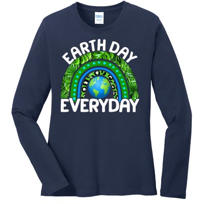 Earth Day Everyday Nature Rainbow Ladies Long Sleeve Shirt