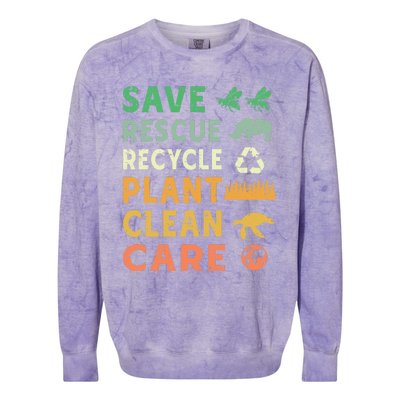 Earth Day Ecofriendly Message Colorblast Crewneck Sweatshirt