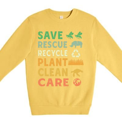 Earth Day Ecofriendly Message Premium Crewneck Sweatshirt