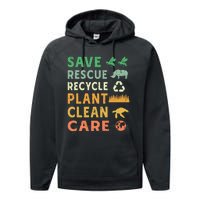 Earth Day Ecofriendly Message Performance Fleece Hoodie