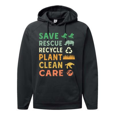 Earth Day Ecofriendly Message Performance Fleece Hoodie