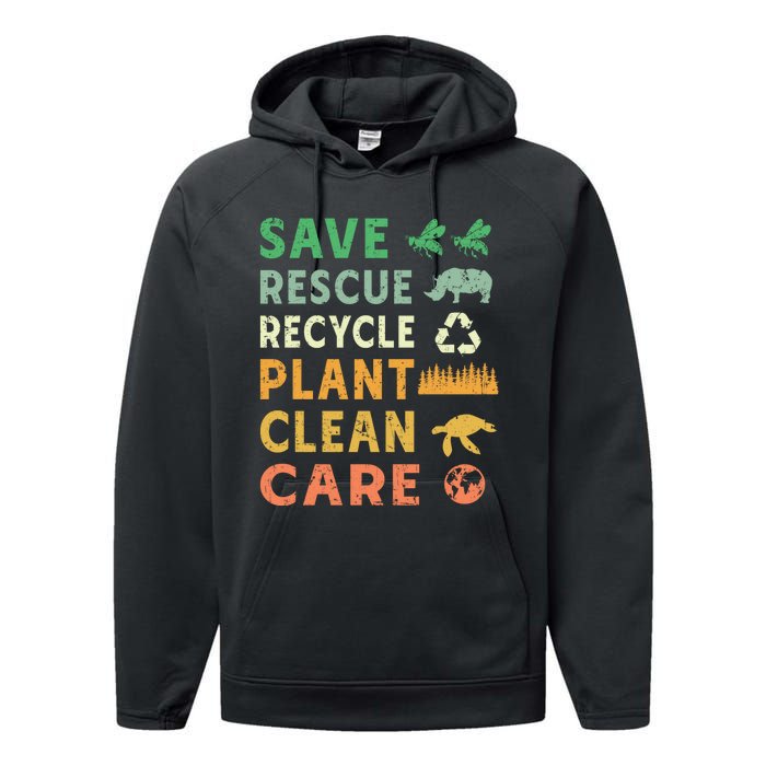 Earth Day Ecofriendly Message Performance Fleece Hoodie