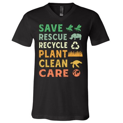 Earth Day Ecofriendly Message V-Neck T-Shirt