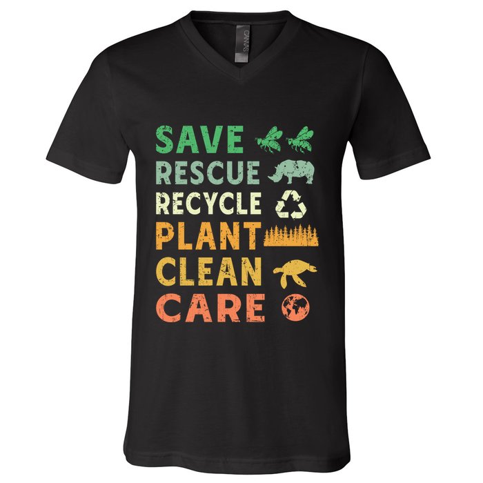 Earth Day Ecofriendly Message V-Neck T-Shirt