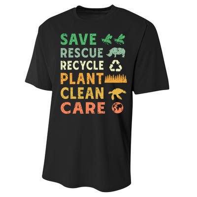 Earth Day Ecofriendly Message Performance Sprint T-Shirt