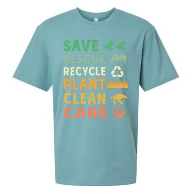 Earth Day Ecofriendly Message Sueded Cloud Jersey T-Shirt