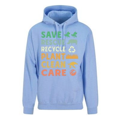 Earth Day Ecofriendly Message Unisex Surf Hoodie