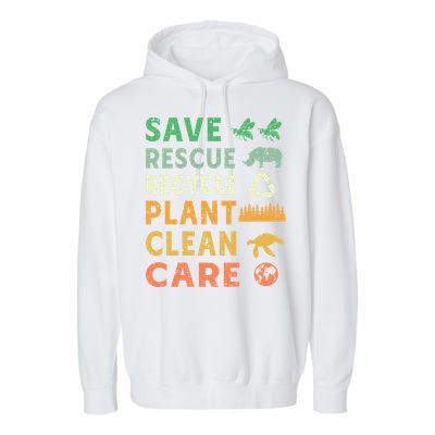 Earth Day Ecofriendly Message Garment-Dyed Fleece Hoodie