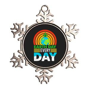 Earth Day Everyday Eco Awareness Metallic Star Ornament