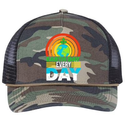 Earth Day Everyday Eco Awareness Retro Rope Trucker Hat Cap