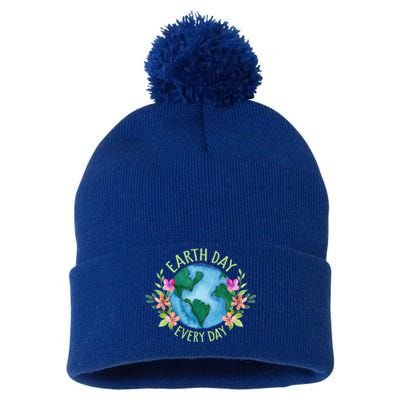 Earth Day Everyday Save The Planet Mother Earth Environt Gift Pom Pom 12in Knit Beanie