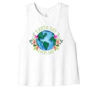 Earth Day Everyday Save The Planet Mother Earth Environt Gift Women's Racerback Cropped Tank