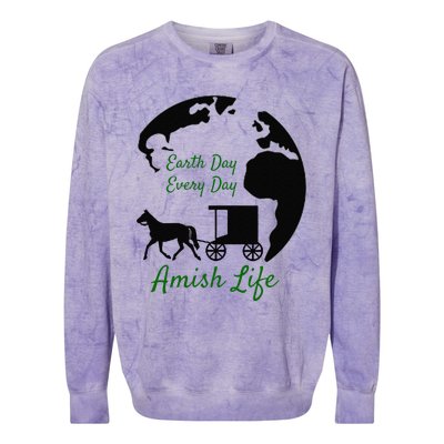 Earth Day Every Day Amish Life Colorblast Crewneck Sweatshirt