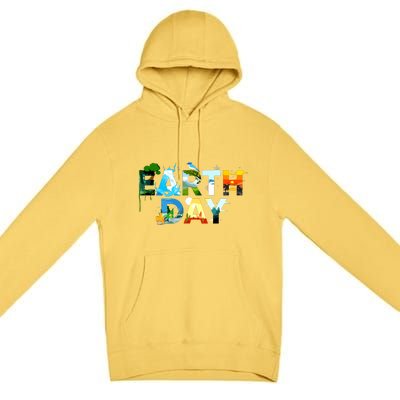 Earth Day Environmental Protection Save Tree Animals Premium Pullover Hoodie