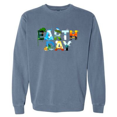 Earth Day Environmental Protection Save Tree Animals Garment-Dyed Sweatshirt