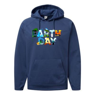 Earth Day Environmental Protection Save Tree Animals Performance Fleece Hoodie