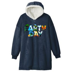 Earth Day Environmental Protection Save Tree Animals Hooded Wearable Blanket