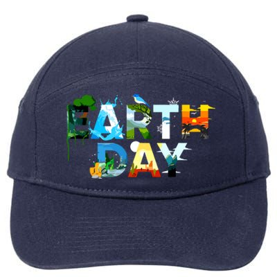 Earth Day Environmental Protection Save Tree Animals 7-Panel Snapback Hat