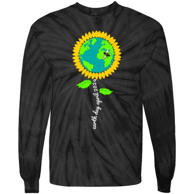 Earth Day Every Day 2024 Sunflower Restore Save Earth Tie-Dye Long Sleeve Shirt