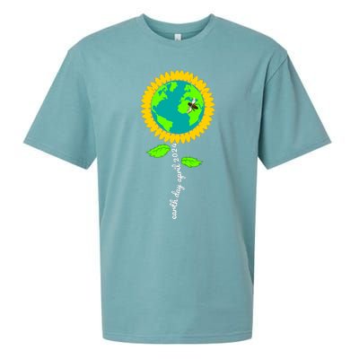 Earth Day Every Day 2024 Sunflower Restore Save Earth Sueded Cloud Jersey T-Shirt