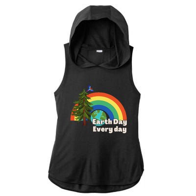 Earth Day Every Day Cute Earth Day Ladies PosiCharge Tri-Blend Wicking Draft Hoodie Tank