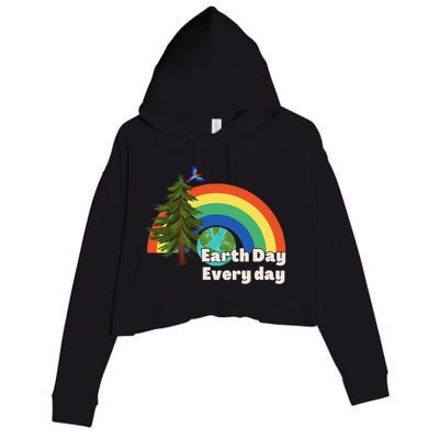 Earth Day Every Day Cute Earth Day Crop Fleece Hoodie