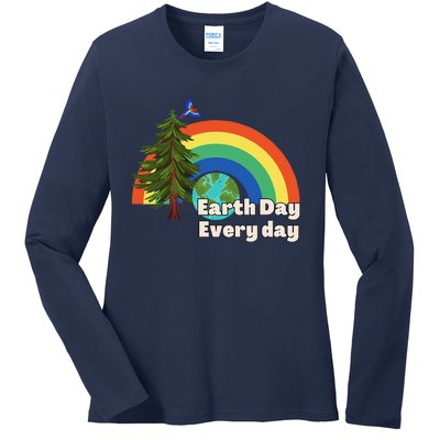 Earth Day Every Day Cute Earth Day Ladies Long Sleeve Shirt